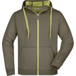 Herren-Sweatshirt Doubleface JN355 - Oliv/Limettengrün S