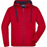 Herren-Sweatshirt Doubleface JN355 - Rot/Carbon M