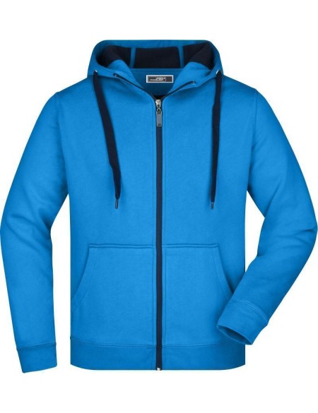 Herren-Sweatshirt Doubleface JN355 – Azurblau/Marineblau 3XL