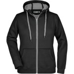 Doubleface Damen Kapuzenpullover – Schwarz/Carbon XL