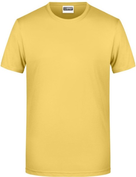 Herren-T-Shirt aus Bio-Baumwolle James+Nicholson 8008 – Hellgelb S
