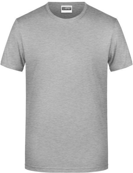 Herren-T-Shirt aus Bio-Baumwolle James+Nicholson 8008 – Grau meliert S