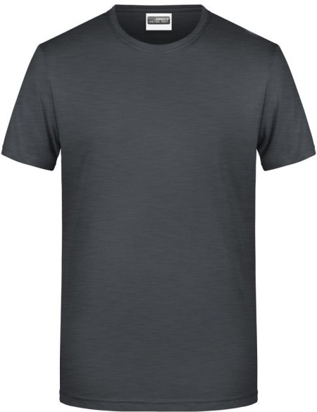 James+Nicholson 8008 Herren-T-Shirt aus Bio-Baumwolle – Schwarz meliert 3XL