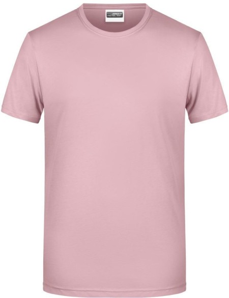 Herren-T-Shirt aus Bio-Baumwolle James+Nicholson 8008 – Zartrosa 3XL
