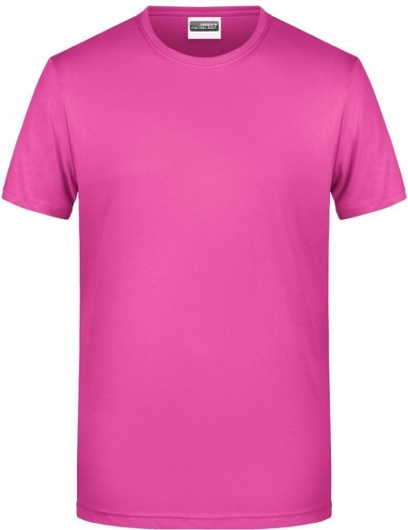 James+Nicholson 8008 Herren-T-Shirt aus Bio-Baumwolle – Rosa XL