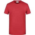 Herren-T-Shirt aus Bio-Baumwolle James+Nicholson 8008 – Karminrot meliert S