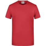 Herren-T-Shirt aus Bio-Baumwolle James+Nicholson 8008 – Karminrot meliert L