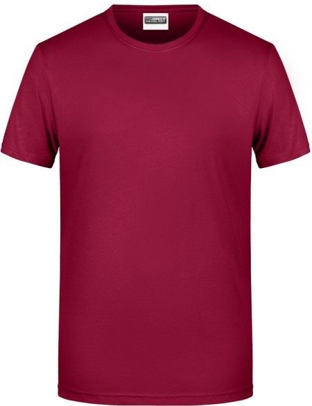 James+Nicholson 8008 Herren-T-Shirt aus Bio-Baumwolle – Weinrot 3XL