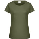 Damen-T-Shirt aus Bio-Baumwolle James+Nicholson 8007 – Olivgrün XXL
