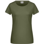 James+Nicholson 8007 Damen-T-Shirt aus Bio-Baumwolle – Olivgrün XS