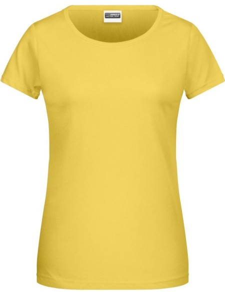 James+Nicholson 8007 Damen-T-Shirt aus Bio-Baumwolle – Gelb XS