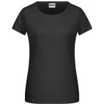 James+Nicholson 8007 Damen-T-Shirt aus Bio-Baumwolle – Schwarz XS