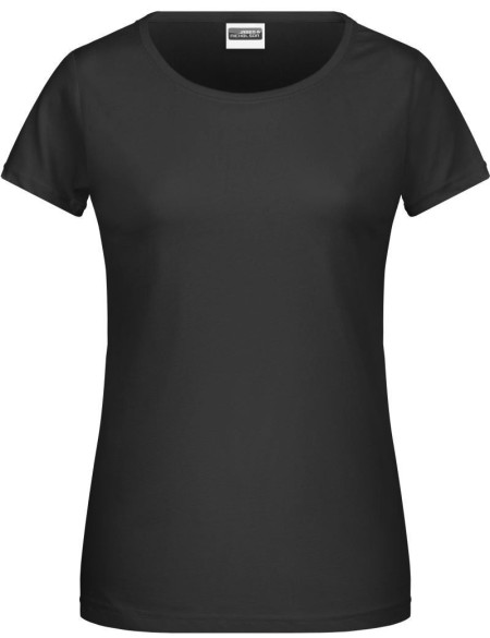 James+Nicholson 8007 Damen-T-Shirt aus Bio-Baumwolle – Schwarz XS