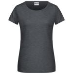 Damen-T-Shirt aus Bio-Baumwolle James+Nicholson 8007 – Schwarz meliert M