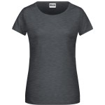 Damen-T-Shirt aus Bio-Baumwolle James+Nicholson 8007 – Schwarz meliert XXL