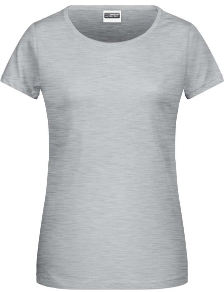James+Nicholson 8007 Damen-T-Shirt aus Bio-Baumwolle – Grau meliert XL