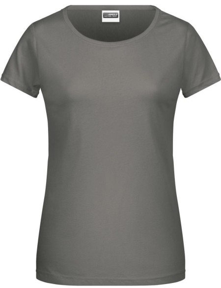 Damen-T-Shirt aus Bio-Baumwolle James+Nicholson 8007 – Mittelgrau L