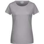 Damen-T-Shirt aus Bio-Baumwolle James+Nicholson 8007 – Stahlgrau XS