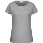 Damen-T-Shirt aus Bio-Baumwolle James+Nicholson 8007 – Stahlgrau M