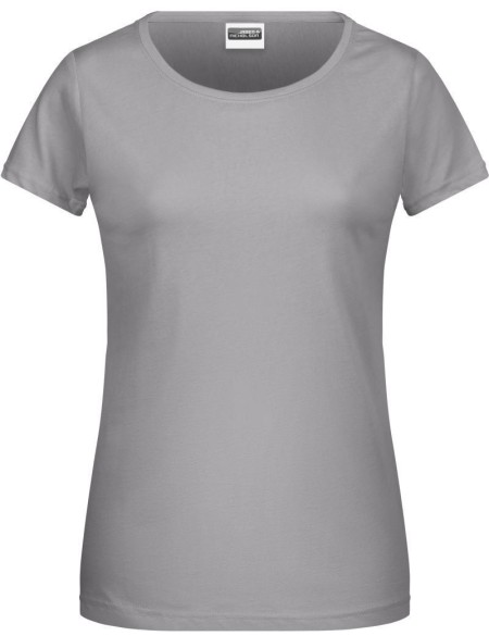 Damen-T-Shirt aus Bio-Baumwolle James+Nicholson 8007 – Stahlgrau M