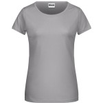 Damen-T-Shirt aus Bio-Baumwolle James+Nicholson 8007 – Stahlgrau XXL