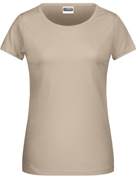 James+Nicholson 8007 Damen-T-Shirt aus Bio-Baumwolle – Stone XL