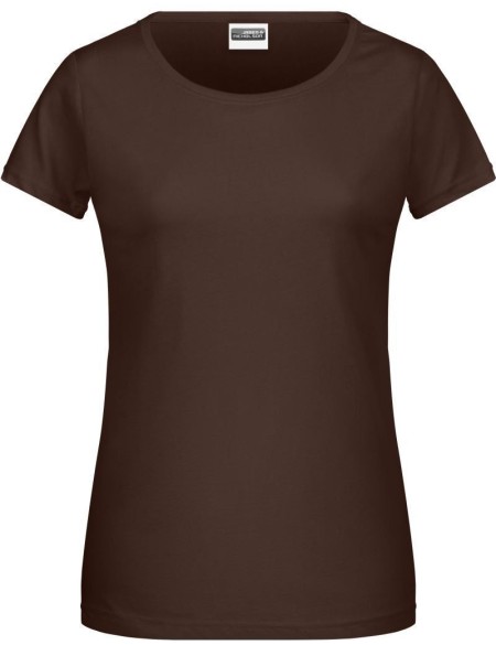 James+Nicholson 8007 Damen-T-Shirt aus Bio-Baumwolle – Braun XL