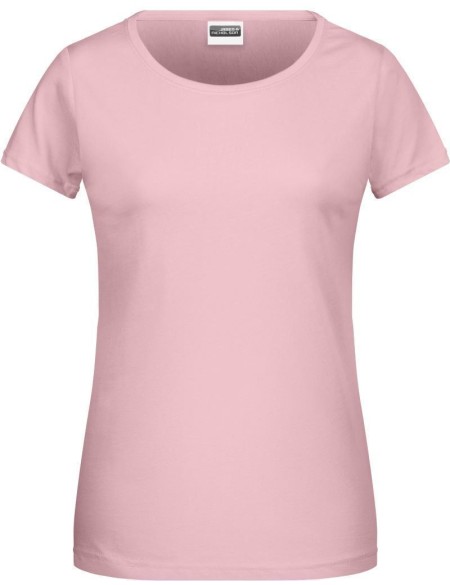 James+Nicholson 8007 Damen-T-Shirt aus Bio-Baumwolle – Zartrosa XL