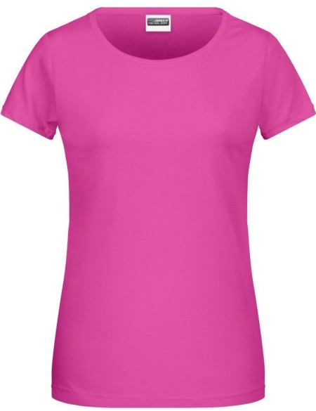 James+Nicholson 8007 Damen-T-Shirt aus Bio-Baumwolle – Pink XXL