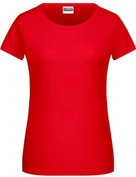 Damen-T-Shirt aus Bio-Baumwolle James+Nicholson 8007 - Tomato L