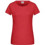Damen-T-Shirt aus Bio-Baumwolle James+Nicholson 8007 – Karminrot meliert XS