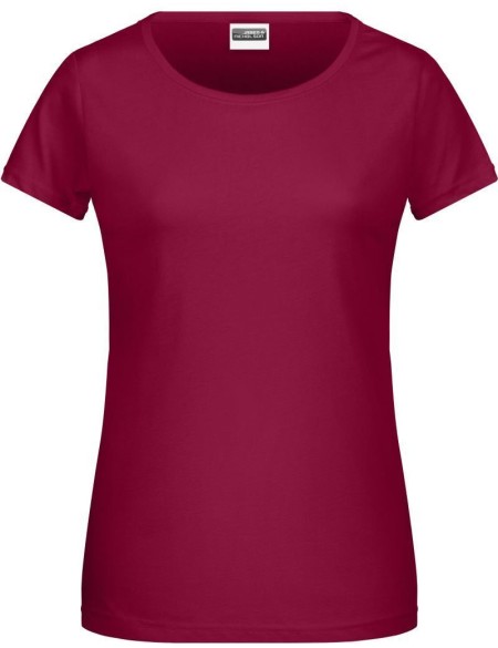 Damen-T-Shirt aus Bio-Baumwolle James+Nicholson 8007 - Vínová S