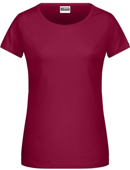 Damen-T-Shirt aus Bio-Baumwolle James+Nicholson 8007 - Vínová M