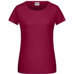 Damen-T-Shirt aus Bio-Baumwolle James+Nicholson 8007 – Burgunderrot XXL