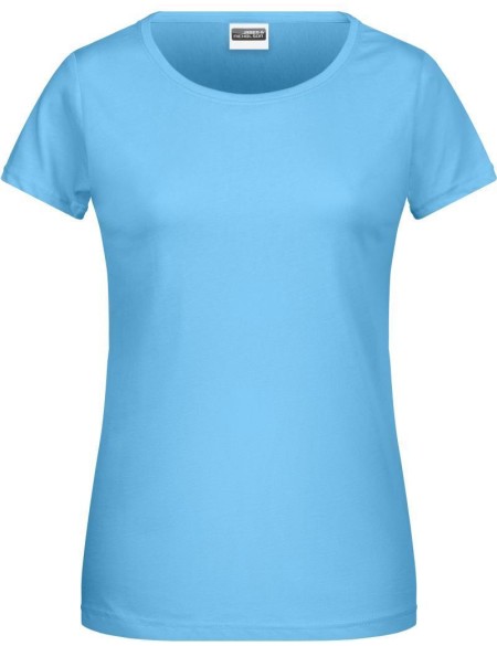 Damen-T-Shirt aus Bio-Baumwolle James+Nicholson 8007 – Himmelblau S
