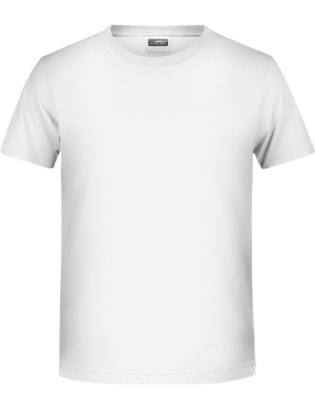 James+Nicholson T-Shirt aus Bio-Baumwolle für Jungen 8008B – Weiß L