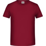 James+Nicholson T-Shirt aus Bio-Baumwolle für Jungen 8008B – Weinrot XS