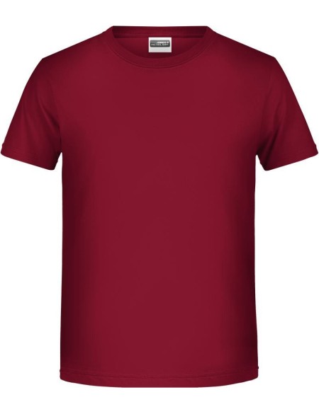James+Nicholson T-Shirt aus Bio-Baumwolle für Jungen 8008B – Weinrot XS