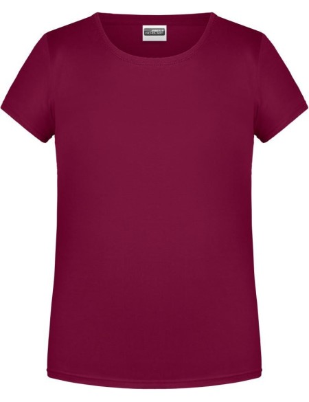 James+Nicholson Mädchen-T-Shirt aus Bio-Baumwolle 8007G – Wein XS