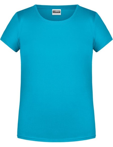 James+Nicholson 8007G Mädchen-T-Shirt aus Bio-Baumwolle – Türkis XS