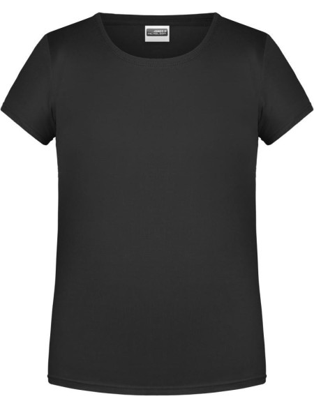 James+Nicholson 8007G Mädchen-T-Shirt aus Bio-Baumwolle – Schwarz XS