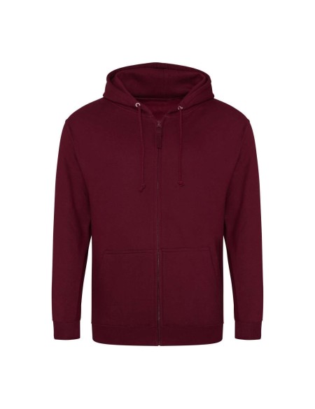 Herren-Kapuzenpullover mit Reißverschluss ZOODIE – Burgunderrot XL
