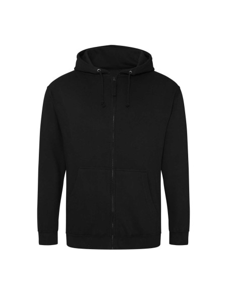 Herren-Kapuzenpullover mit Reißverschluss ZOODIE – Tiefschwarz 4XL