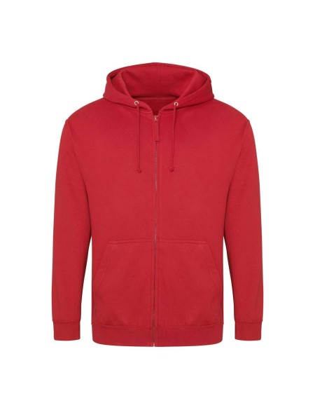 Herren-Kapuzenpullover mit Reißverschluss ZOODIE – Feuerrot S