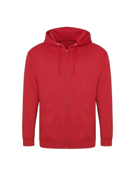Herren-Kapuzenpullover mit Reißverschluss ZOODIE – Feuerrot L