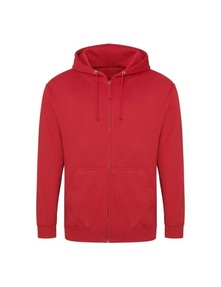 Herren-Kapuzenpullover mit Reißverschluss ZOODIE – Feuerrot XL