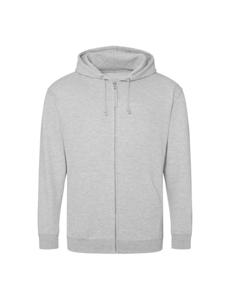 Herren-Kapuzenpullover mit Reißverschluss ZOODIE – Grau meliert 3XL