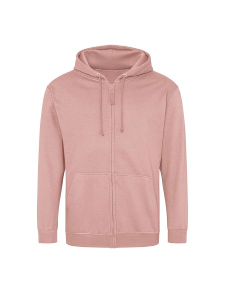 Herren-Kapuzenpullover mit Reißverschluss ZOODIE – Staubiges Rosa S