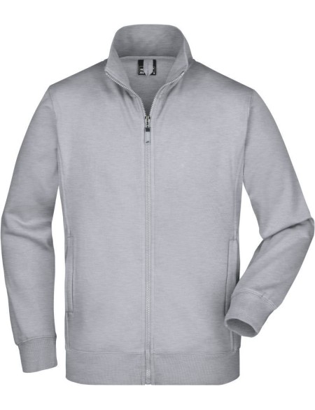 James+Nicholson JN46 Herren-Kapuzenpullover mit Reißverschluss – Grau meliert L