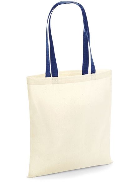 Baumwolltasche W101C – Natur/Französisches Marineblau